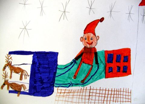 Archiv-Bild „Weihnachtsmann im Schlitten“