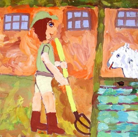 Archiv-Bild „Ich füttere die Tiere“