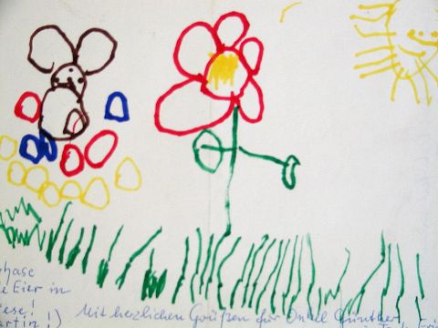 Archiv-Bild „Der Osterhase legt die Eier in die Wiese“