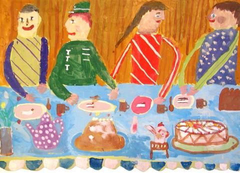 Archiv-Bild „Gäste am Kaffeetisch“