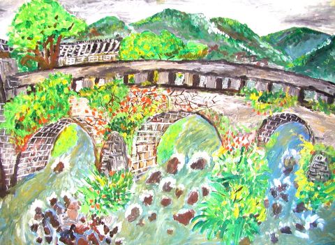 Archiv-Bild „Landschaft mit Brücke“