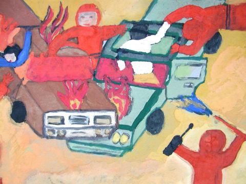 Archiv-Bild „Brennende Autos“