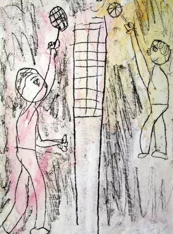 Archiv-Bild „Federballspiel“