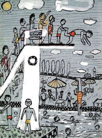 Archiv-Bild „Auf unserem Sprungturm ist was los“