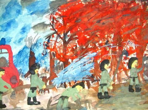 Archiv-Bild „Der Waldbrand wird bekämpft“