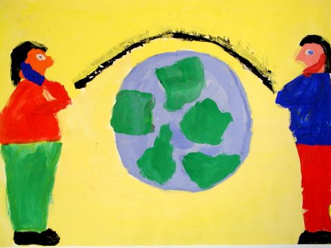 Archiv-Bild „Beim Telefonieren um die Erde“