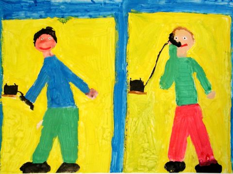 Archiv-Bild „Beim Telefonieren in der Telefonzelle“