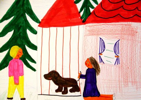 Archiv-Bild „Kinder mit Hund“