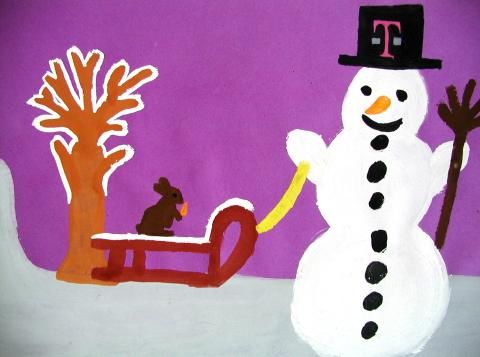 Archiv-Bild „T-Schneemann und Schlitten“