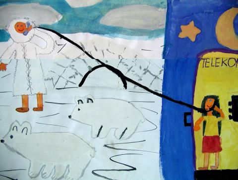 Archiv-Bild „Beim Telefonieren um die Erde“