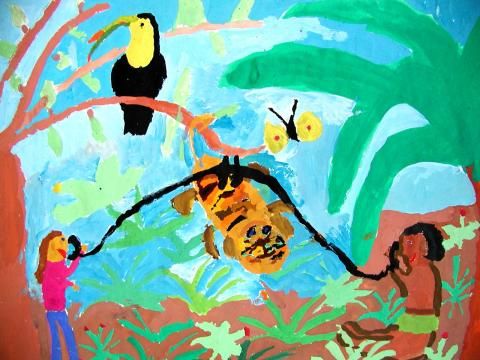 Archiv-Bild „Beim Telefonieren im Urwald“