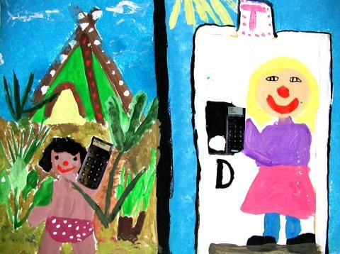 Archiv-Bild „Beim Telefonieren um die Erde“