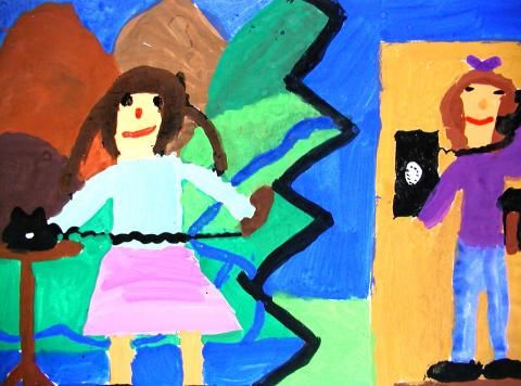 Archiv-Bild „Beim Telefonieren um die Erde“