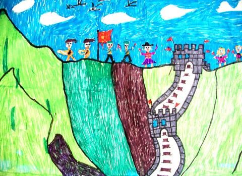 Archiv-Bild „Kinder an der chinesischen Mauer“