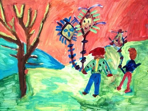 Archiv-Bild „Beim Drachensteigen“