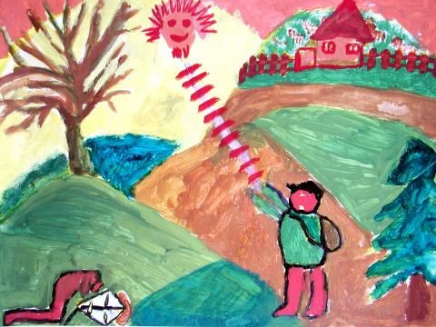 Archiv-Bild „Beim Drachensteigen“