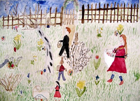 Archiv-Bild „Ostereiersuchen im Garten“