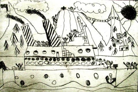 Archiv-Bild „Dampfer an der Küste“