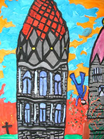 Archiv-Bild „Türme der Liebfrauenkirche mit Sagengestalt“