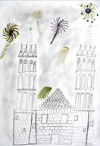 Archiv-Bild „Feuerwerk über der Liebfrauenkirche“