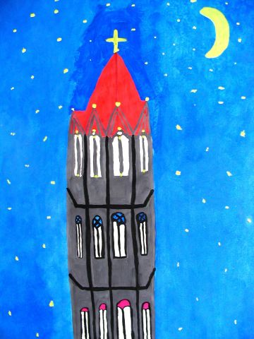 Archiv-Bild „Turm der Liebfrauenkirche bei Nacht“