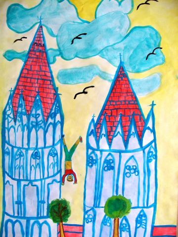 Archiv-Bild „Türme der Liebfrauenkirche mit Sagengestalt“