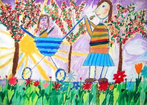 Archiv-Bild „Mutter mit Kinderwagen“