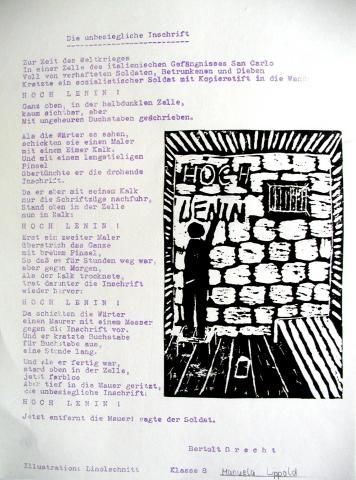 Archiv-Bild „Brecht: Die unbesiegliche Inschrift“